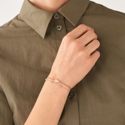 Mosaic Teardrop White Mother-of-Pearl Chain Bracelet 