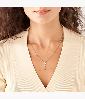Classic Teardrop White Mother-of-Pearl Pendant Necklace