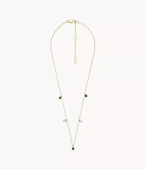 Sadie Festive Shine Bright Green and Clear Crystal Dangle Necklace