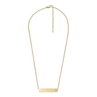 Drew Heart Gold-Tone Stainless Steel Necklace - JF03080710 - Fossil