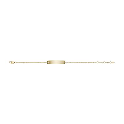 Drew Gold-Tone Fossil Stainless JF04175710 Bar Steel Bracelet Chain - 