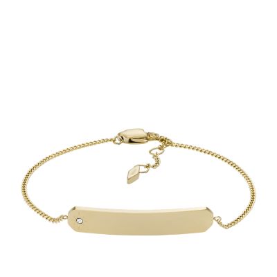 Bracelet-chaînette Avec Barre En Acier Inoxydable Ton Or Drew