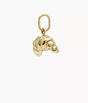 Oh So Charming Gold-Tone Stainless Steel Croissant Charm