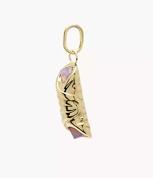 Oh So Charming Gold-Tone Stainless Steel Cannoli Charm