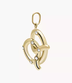 Oh So Charming Gold-Tone Stainless Steel Pretzel Charm