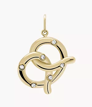 Oh So Charming Gold-Tone Stainless Steel Pretzel Charm