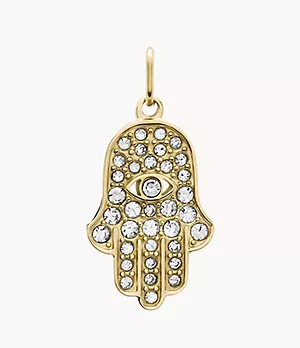 Oh So Charming Gold-Tone Stainless Steel Hamsa Charm
