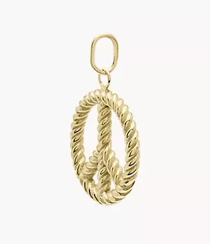 Oh So Charming Gold-Tone Stainless Steel Peace Sign Charm