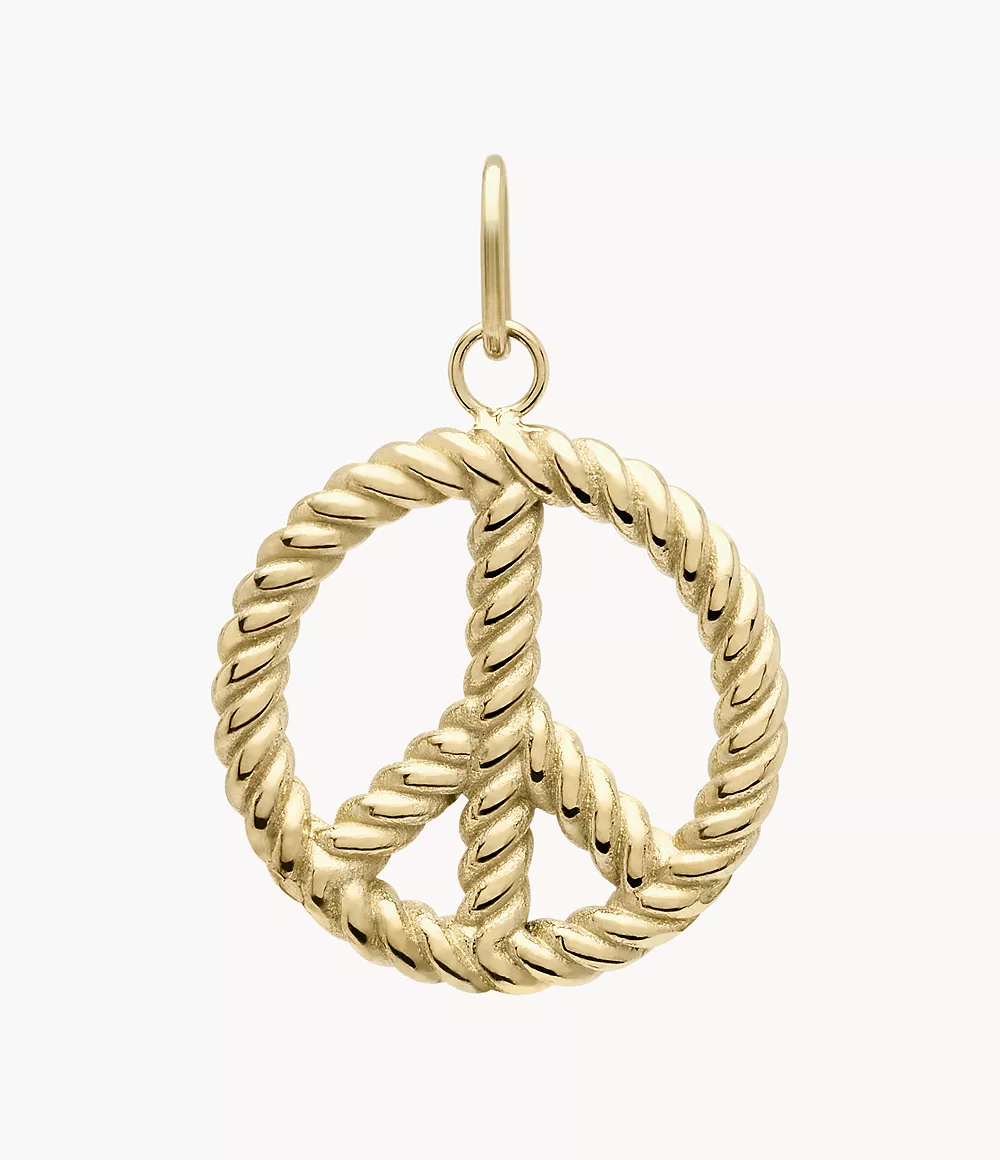 Oh So Charming Gold-Tone Stainless Steel Peace Sign Charm  JF04185710

