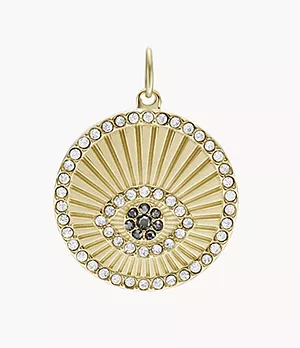 Oh So Charming Gold-Tone Stainless Steel Evil Eye Charm