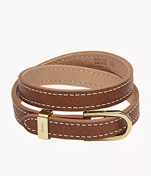 Heritage D-Link Brown Leather Strap Bracelet