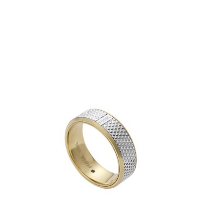 All Stacked Up Two-Tone Stainless Steel Band Ring