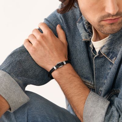 Herren Armband Plaque Lava - - Fossil JF03247040 Stone