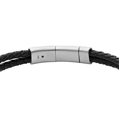 Mens leather bracelet discount fossil