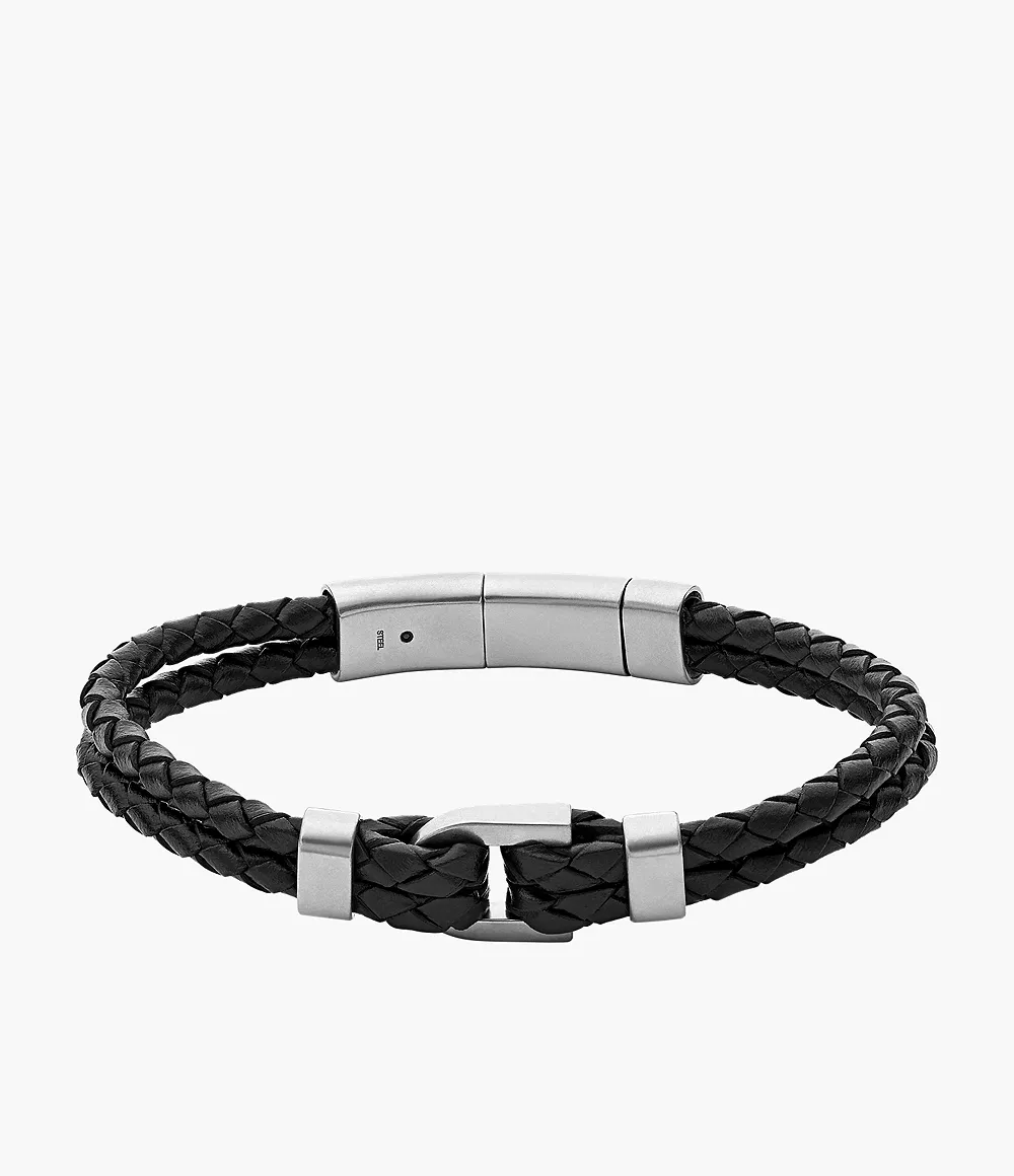 Heritage D-Link Black Leather Bracelet  JF04202040
