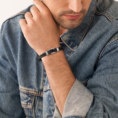 Fossil leather cuff watch bands hot sale