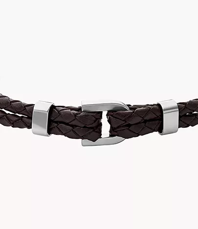 Heritage D-Link Brown Leather Bracelet - JF04203040 - Fossil