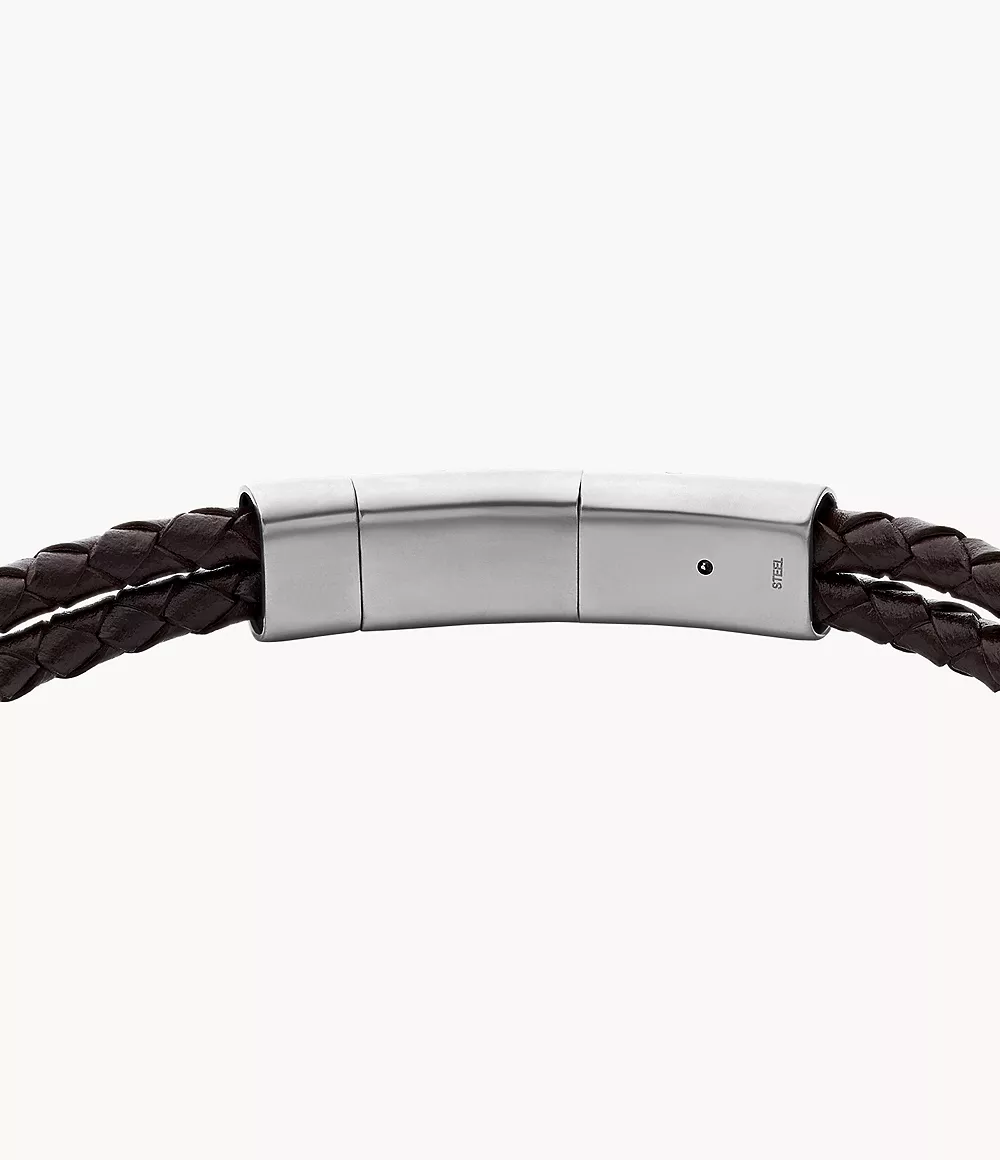 Heritage D-Link Brown Leather Bracelet - JF04203040 - Fossil