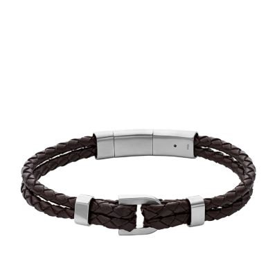 Heritage D-Link Brown Leather Bracelet