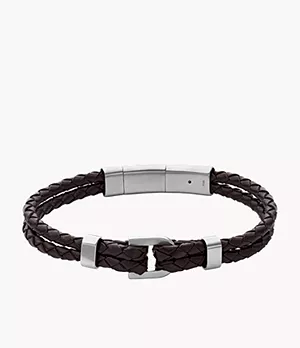Heritage D-Link Brown Leather Bracelet