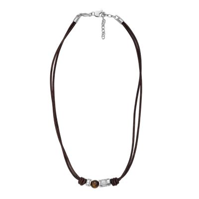 Fossil leather deals necklace