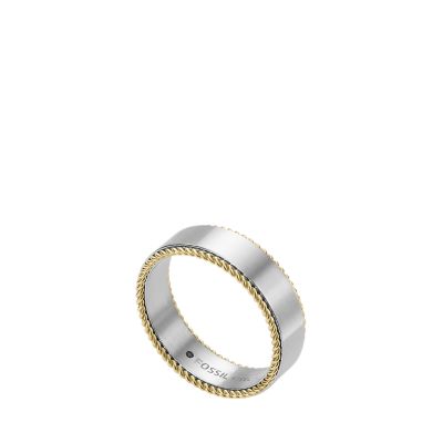 Fossil Homme Bague All Stacked Up  en acier inoxydable  bicolore