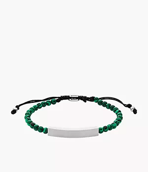 Bracelet de perles , en malachite reconstituée, vert