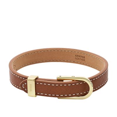 Fossil Femmes Bracelet Heritage D-Link  en cuir  brun