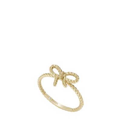 

Fossil Femmes Bague nœud All Stacked Up en acier inoxydable doré