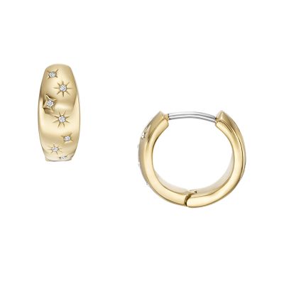 Sadie Under the Stars Gold-Tone Stainless Steel Hoop Earrings