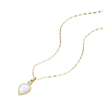 Teardrop White Mother-of-Pearl Pendant Necklace