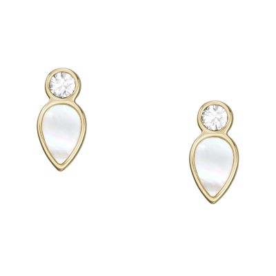 Teardrop White Mother-of-Pearl Stud Earrings - JF04249710 - Watch