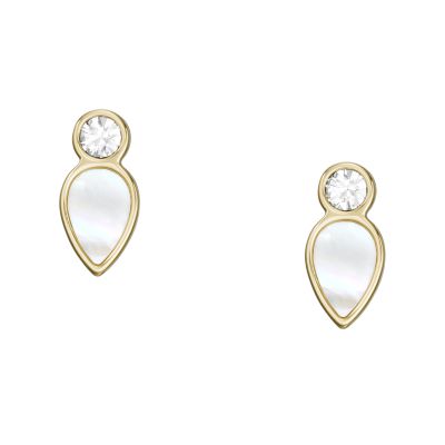 Be Iconic Mother-of-Pearl Stainless Steel Drop Earrings - JF03658040 -  Fossil