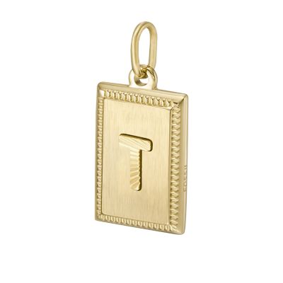 Oh So Charming Gold-Tone Stainless Steel Initial Charm