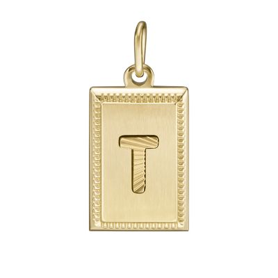 Oh So Charming Gold-Tone Stainless Steel Initial Charm