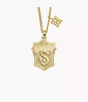 Collar de cadena Harry Potter™ Slytherin™ en edición limitada de acero inoxidable en tono dorado