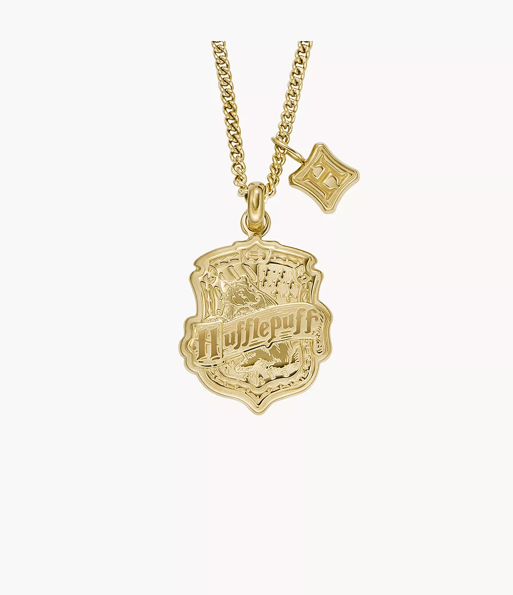Fossil Unisex Limited Edition Harry Potter™ Hufflepuff™ Gold-Tone Stainless Steel Chain Necklace