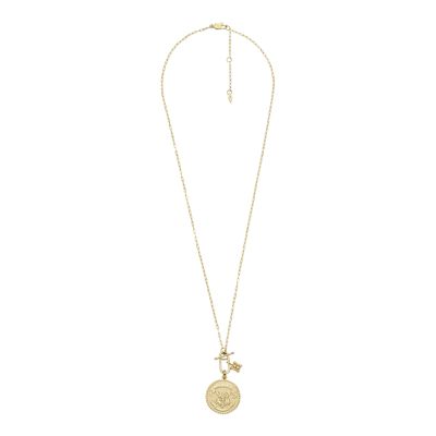 Collana a catena Harry Potter™ con stemma di Hogwarts™ in edizione limitata  in acciaio color oro - JF04301710 - Fossil