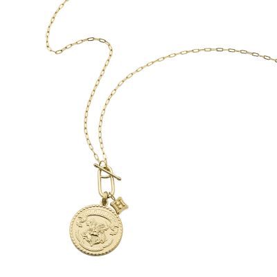 Limited Edition Harry Potter™ Hogwarts™ Crest Gold-Tone Stainless Steel  Chain Necklace - JF04301710 - Fossil