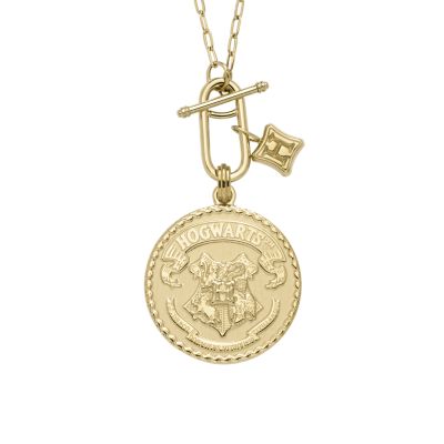 Limited Edition Harry Potter™ Hogwarts™ Crest Gold-Tone Stainless Steel  Chain Necklace - JF04301710 - Fossil