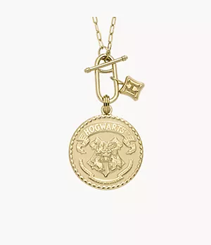 Limited Edition Harry Potter™ Hogwarts™ Crest Gold-Tone Stainless Steel Chain Necklace