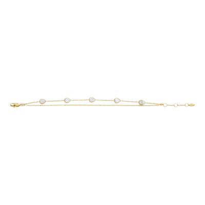 Teardrop White Mother-of-Pearl Chain Bracelet - JF04317710 - Fossil