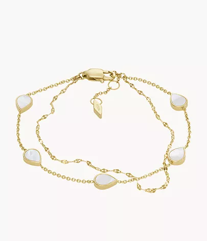 Teardrop White Mother-of-Pearl Chain Bracelet - JF04317710 - Fossil