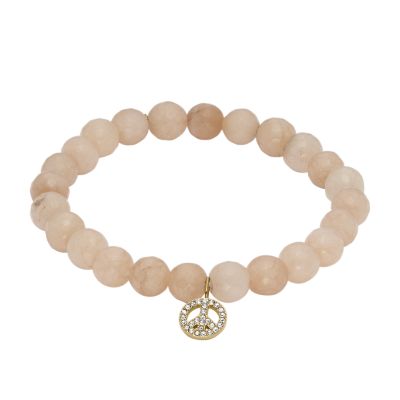 Fossil Women Sutton Modern & Magic Peach Jade Beaded Bracelet