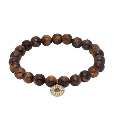 Fossil Women Sutton Modern & Magic Tiger's Eye Beaded Bracelet