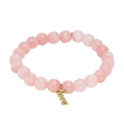 Fossil Women Sutton Modern & Magic Rose Quartz Beaded Bracelet