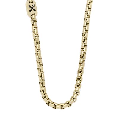 - Chain Steel Necklace JF04337710 Fossil Adventurer - Gold-Tone Stainless
