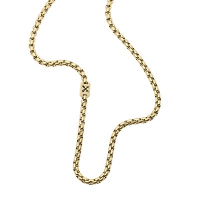 Adventurer Gold-Tone Stainless Steel Chain Necklace - JF04337710 - Fossil