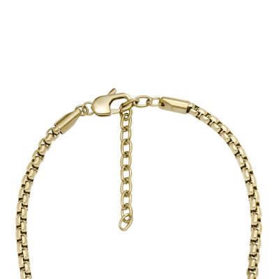 Gold-Tone Stainless Steel - - JF04337710 Adventurer Chain Fossil Necklace