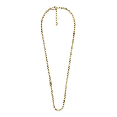 Heritage D-Link Gold-Tone Stainless Steel Chain Necklace - JF04102710 -  Fossil